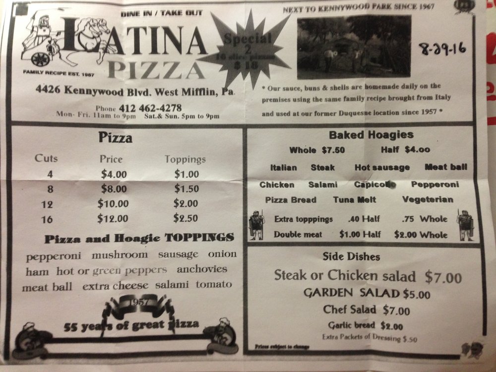 Latina Pizza 10 Reviews Pizza 4426 Kennywood Blvd, West Mifflin