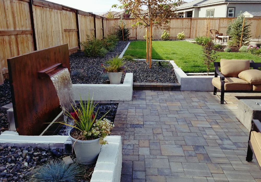 Custom Steel Water Feature Designed And Installed By Santiago Photo Of Santiago Landscape Maintenance Reno Nv United States Custom Steel