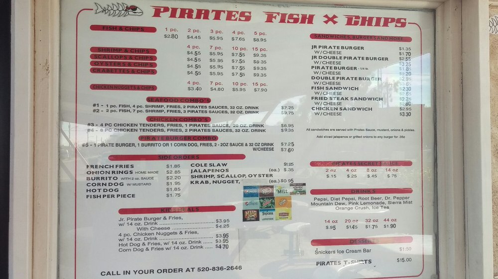 Pirate’s Fish & Chips Fast Food 818 N Pinal Ave, Casa Grande, AZ