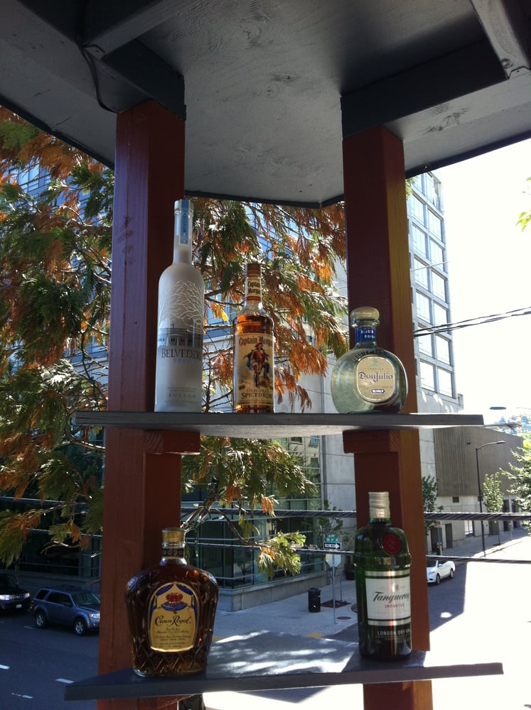 Our Premium Liquor Shelf on the Outdoor Bar. Yelp
