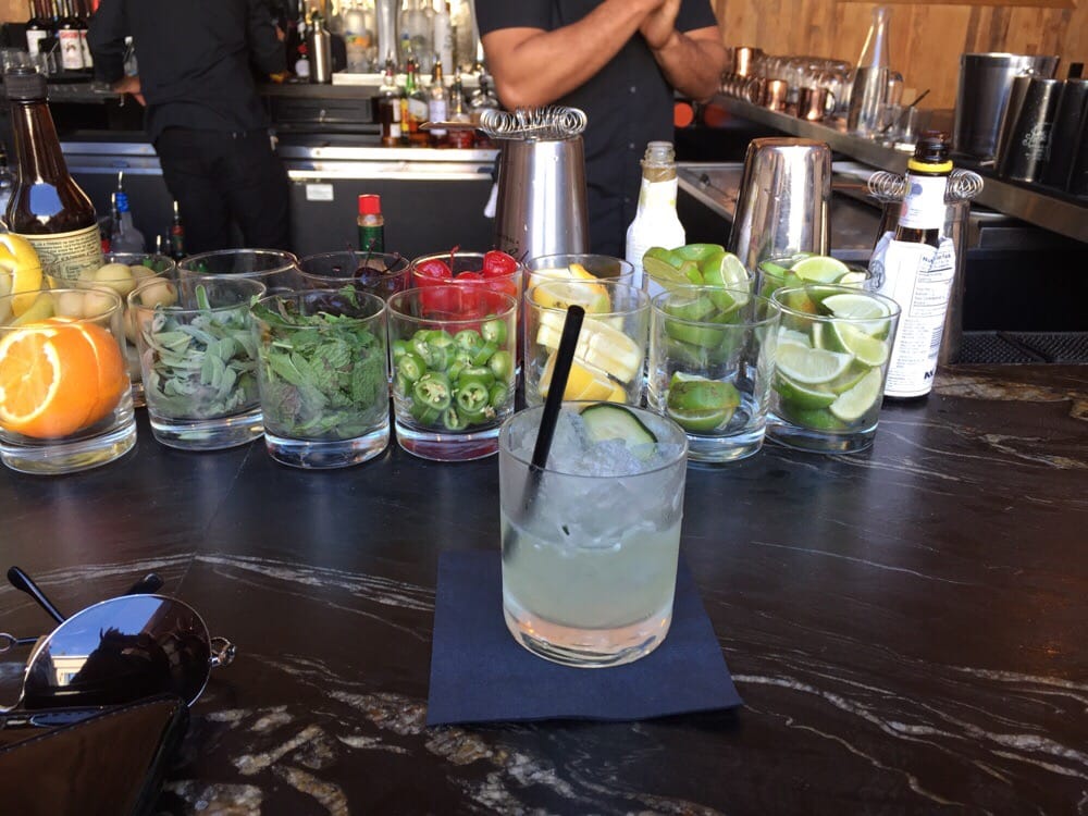 The bar and, my drink! Cool place to hang out on a warm Saturday