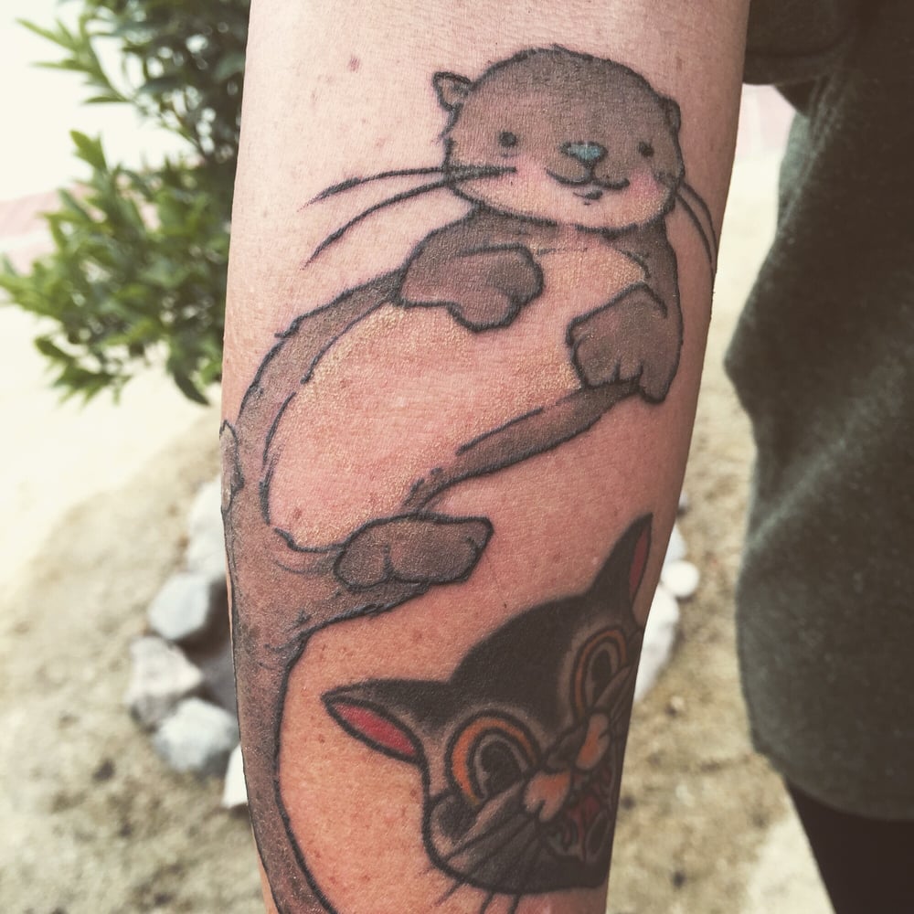 my birthday otter tattoo to commemorate my swim with otters at my birthday otter tattoo to commemorate my swim with otters at