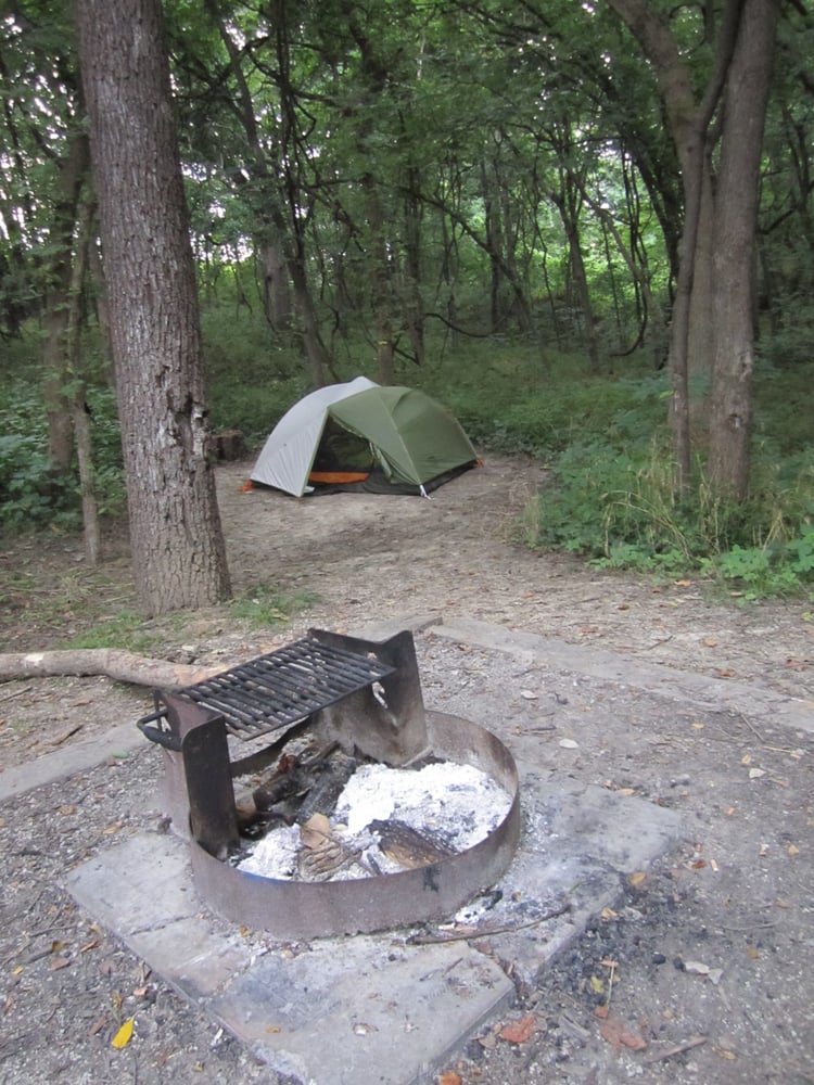Campsite 26. Nice, secluded tent pad (dirt surface). Yelp