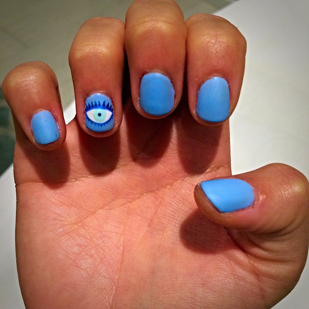 Matte Lavender Nails With An Eyeball Design I Love It Yelp Photo Of Arch Nails San Go Ca United States Matte Lavender