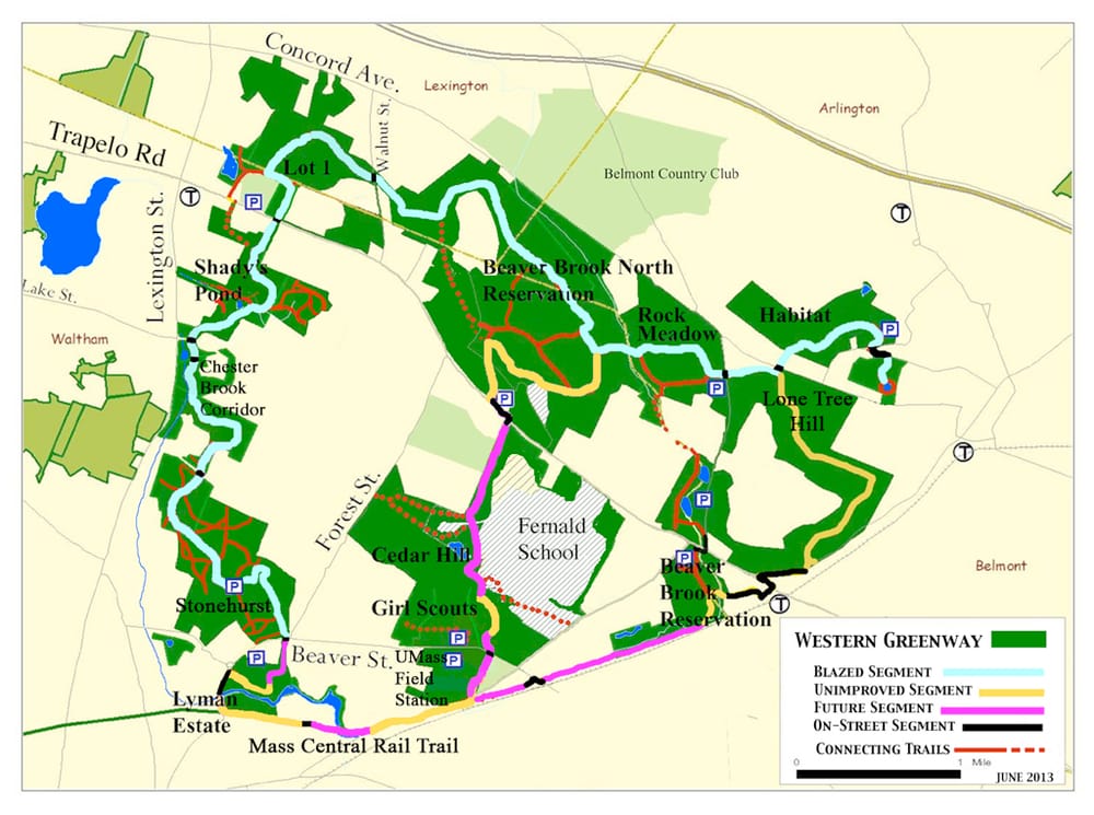 The Western Greenway Hiking Robert Treat Paine Dr, Waltham, MA