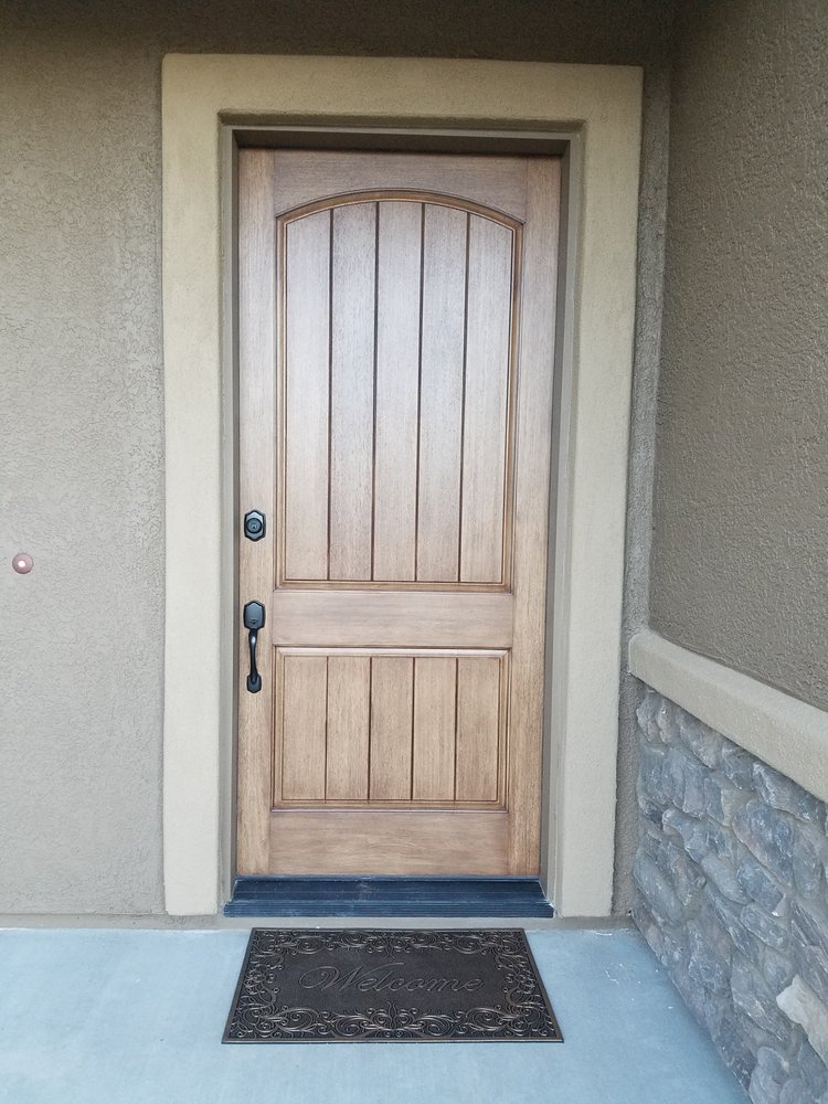 Stained Fiberglass Front Door To Make Look Like Wood Yelp Photo Of Premier Painting Service Prescott Valley Az United States Stained Fiberglass