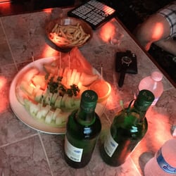 Hangbok - Happy Karaoke - Atlanta, GA, United States. Combo special. One food item (we got fruit platter), four Soju (two bottles) and three hours of karaoke for $95 Plus tips.