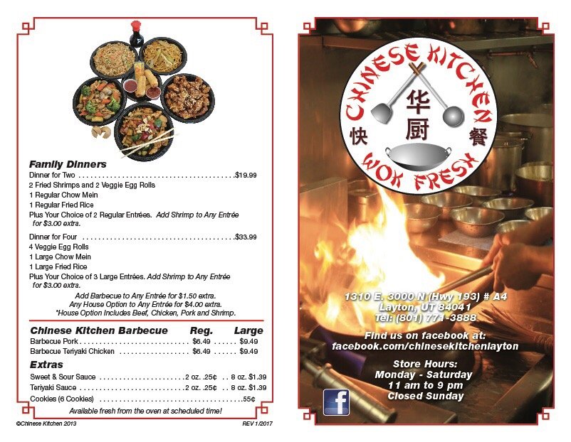 Chinese Kitchen Layton Menu Chinese Kitchen Layton Menu