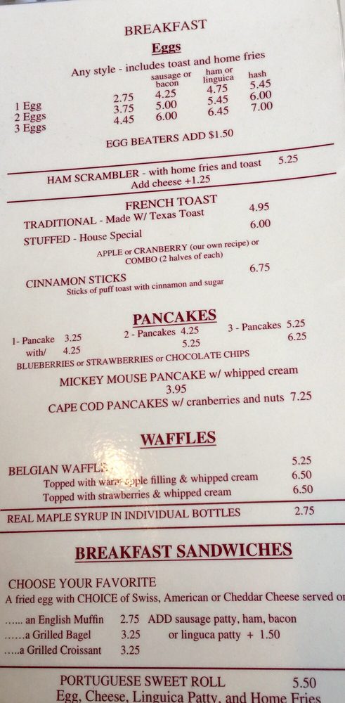 Online Menu Of Cranberry Cottage Restaurant Wareham