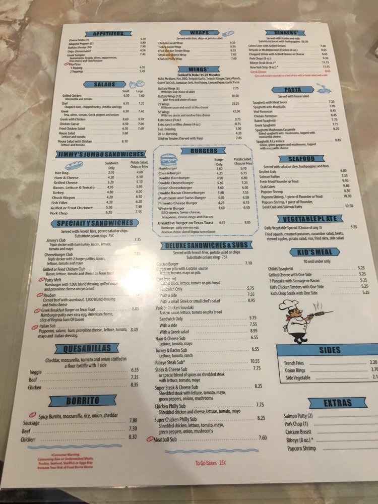 Online Menu Of Jimmy The Greek Coliseum Restaurant Winston Salem