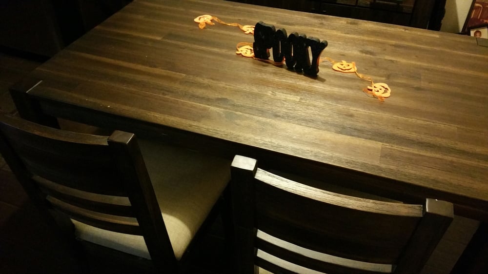 dining table with two chairs bench on the other side avondale