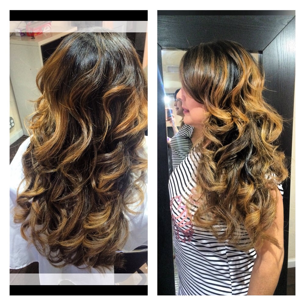 Balayage throughout all of hair. Caramel & honey hues Yelp