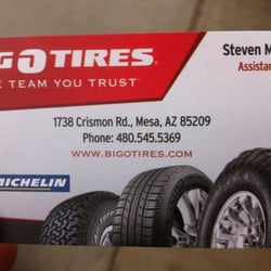 Big O Tires 53 Reviews Tires 1738 S Crismon Rd Mesa Az