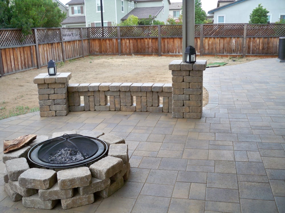 diy pit for renters paver patio with block seat wall and pit yelp diy pit for renters paver patio with block seat wall and pit yelp