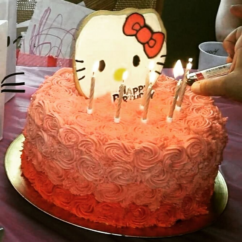 Hello Kitty Cake With Sugar Cookie Topper Yelp