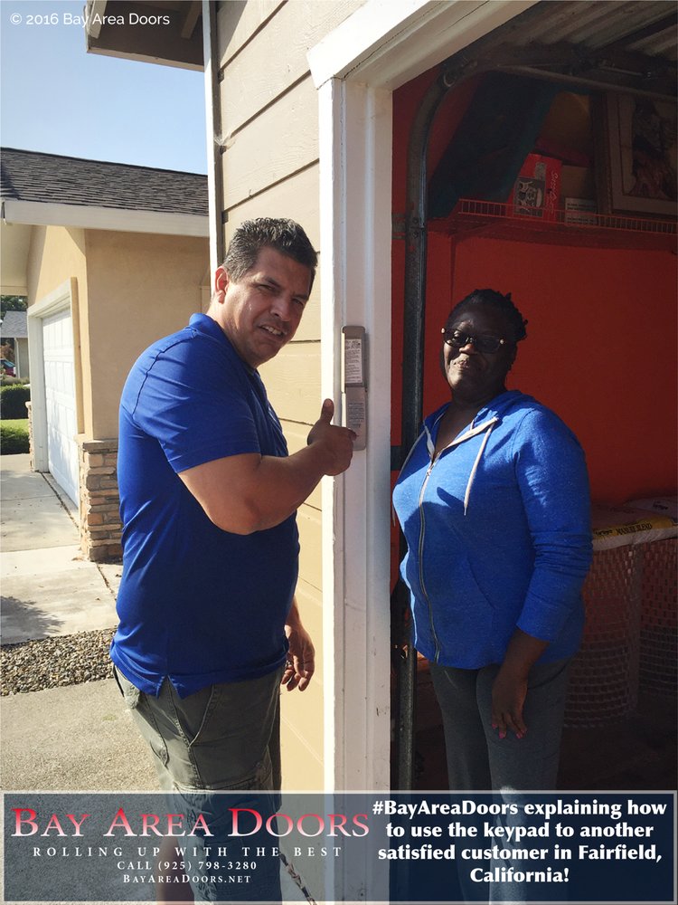 Explaining How To Use The Keypad Another Satisfied Customer In Photo Of Bay Area Doors Concord Ca United States Explaining How To