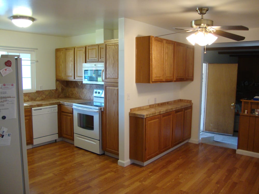 new kitchen cabinets tile counter top and back splash new pergo floor paint and lights yelp new kitchen cabinets tile counter top and back splash new pergo floor paint and lights yelp