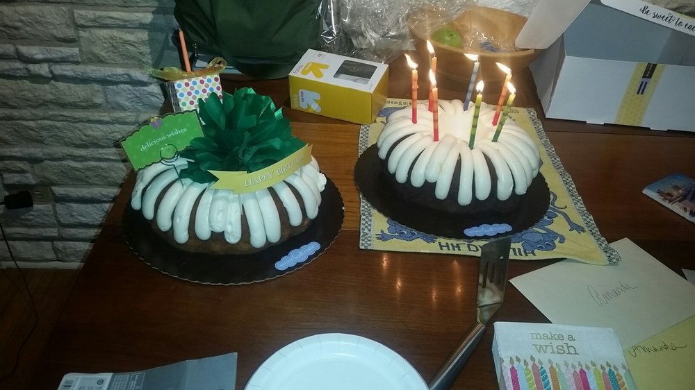 Lemon raspberry on left. Double chocolate on right. Both