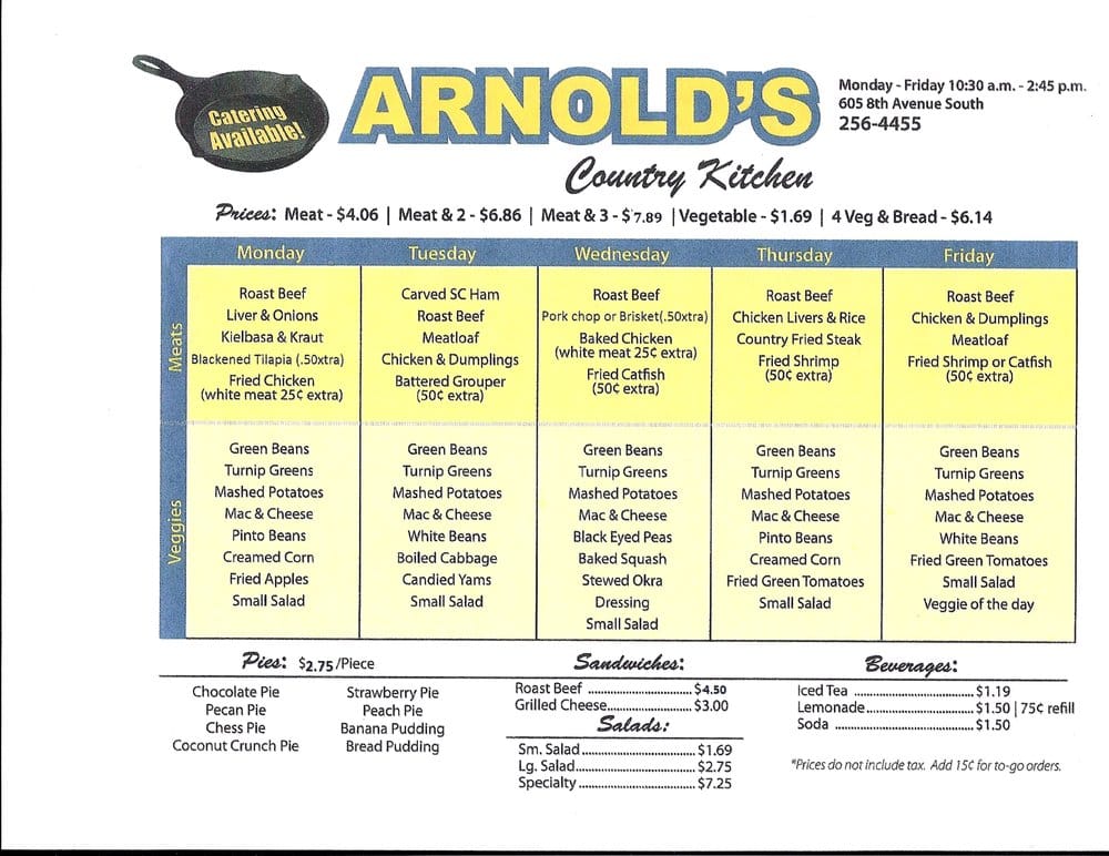 Arnold Country Kitchen Nashville Menu Arnold Country Kitchen Nashville Menu