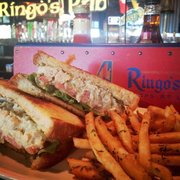 Ringo's Pub - Plano, TX, United States. I have the chicken pesto sandwich with french fries