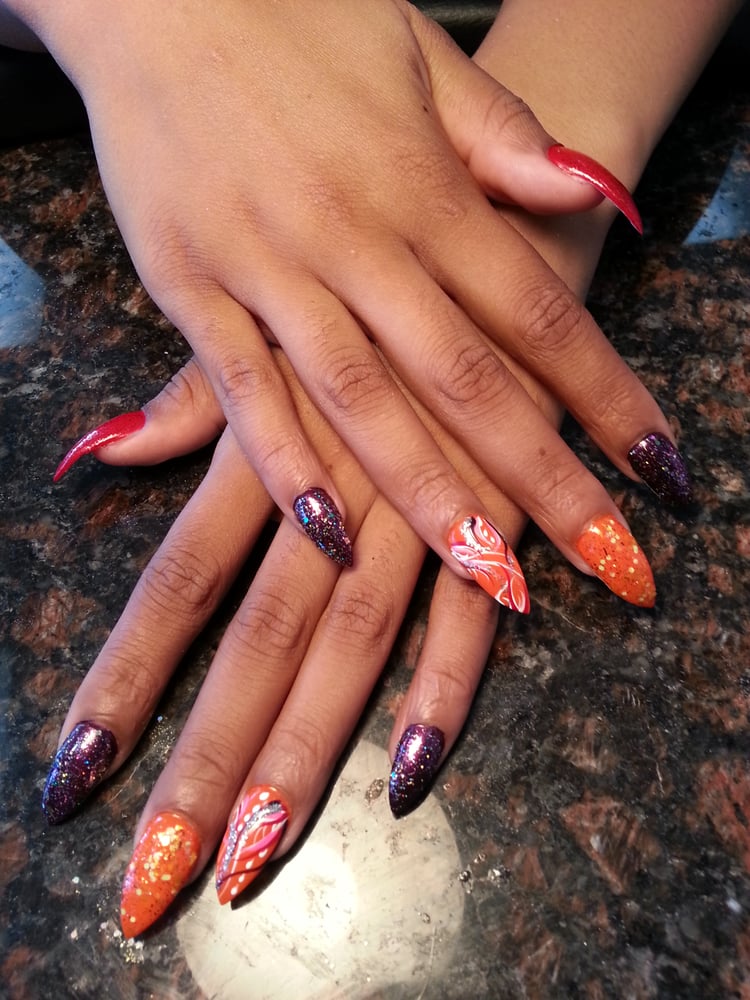 Stiletto Pointed Nails Design - Yelp Photo of Butterfly Nails & Spa - Richmond, CA, United States. Stiletto Pointed - Stiletto Pointed Nails Design - Yelp