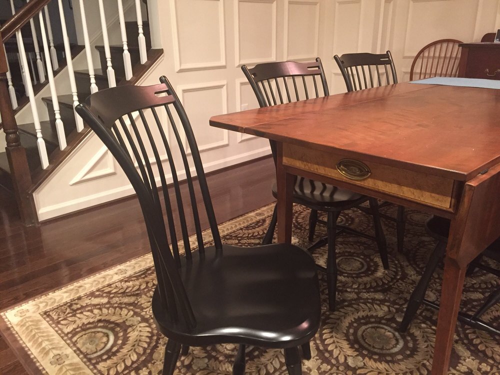 Beautiful Hardwood Painted Amsish Made Thumb Back Windsor Dining Photo Of Oak Tree Furniture Columbia Md United States Beautiful Hardwood