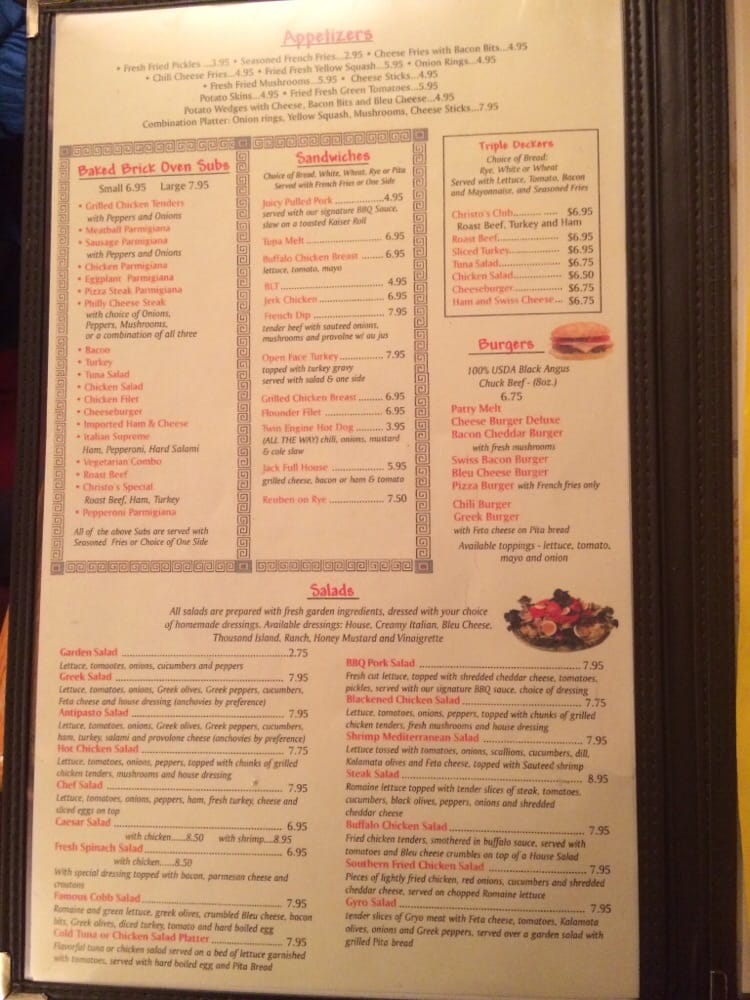 Online Menu of Christos Family Restaurant Restaurant, Concord, North