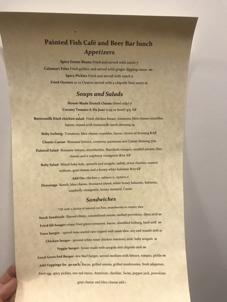 Online Menu Of The Painted Fish Cafe Beer Bar Restaurant Banner