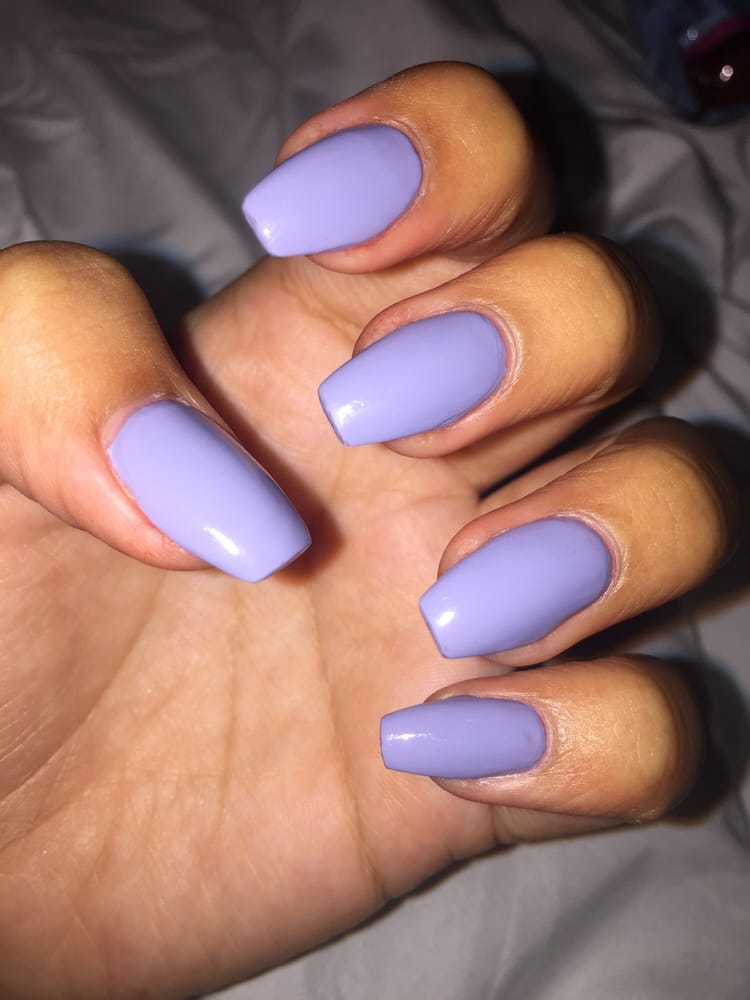 My Coffin Shaped Lilac Nails I Got A Full Set Acrylic Yelp Photo Of 4 Seasons Nails Spa Austin Tx United States My