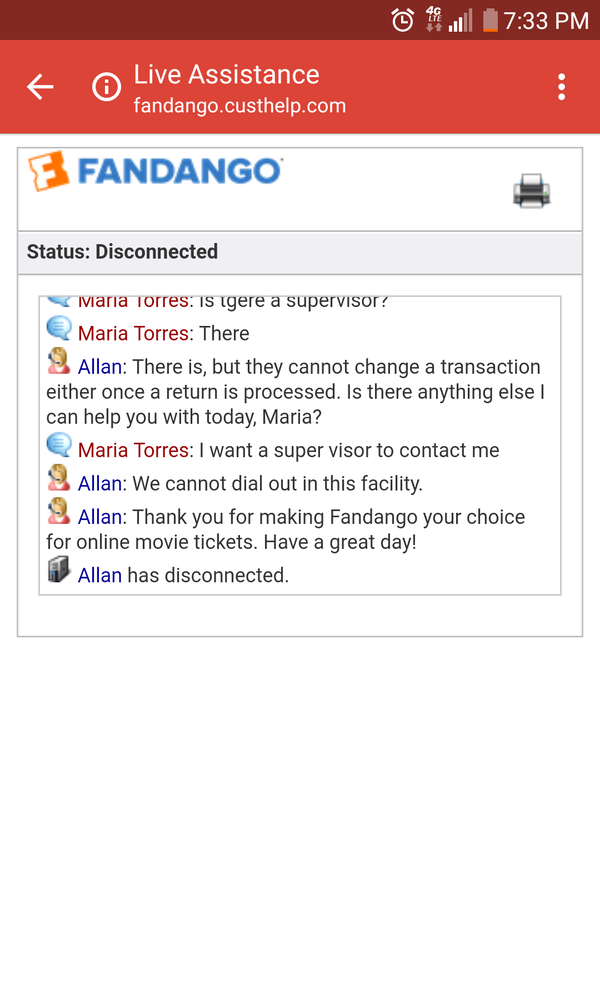 this is the worst customer service i have ever experienced i will fandango customer support
