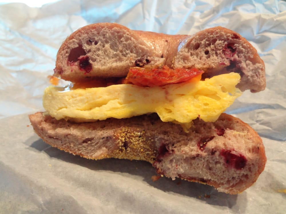 Einstein Bros Bagels Applewood Bacon & Cheddar Egg Sandwich IUCN Water