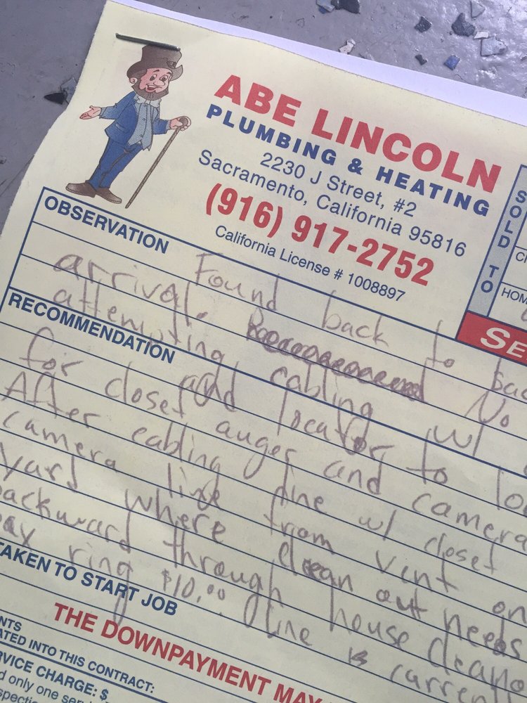 Abe Lincoln Plumbing And Heating 10 Reviews Plumbing 2230 J St - 750x1000 - jpeg Abe Lincoln Yelp