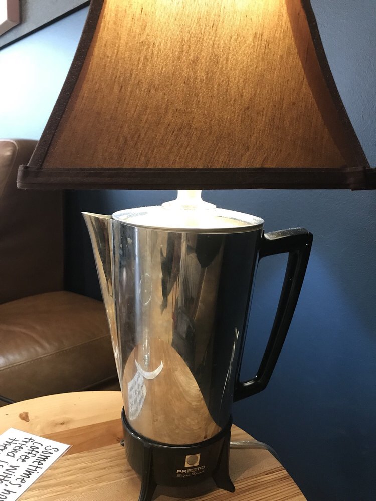 Creative Reuse Of Items To Coffee Like This Pot Lamp Photo Of Philz Coffee Washington Dc United States Creative Reuse Items