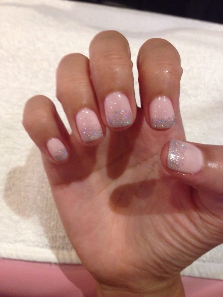 Gel Manicure With Glitter Tips Yelp Photo Of Sj Nails Spa Markham On Canada Gel Manicure With