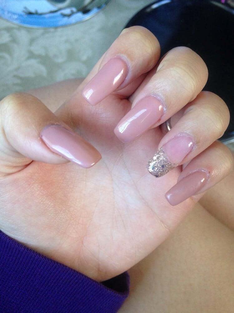 Nails by Mimi, nude Coffin Shaped acrylics. Yelp