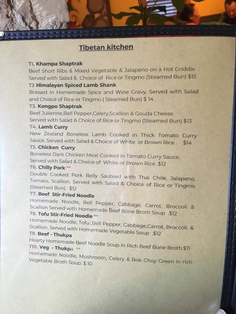 Online Menu Of Little Tibet Restaurant Madison Wisconsin 53703