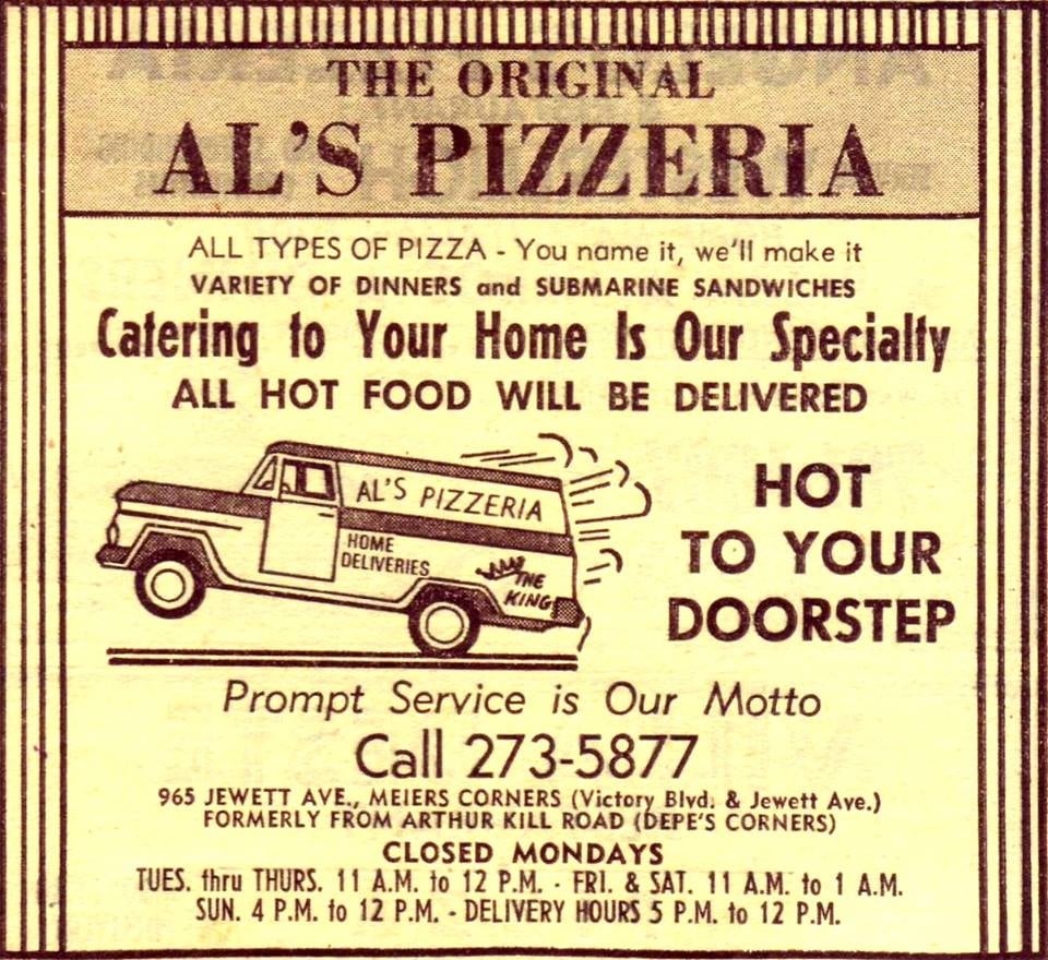 Al’s Pizzeria Restaurant & Catering Pizza 965 Jewett Ave, Staten