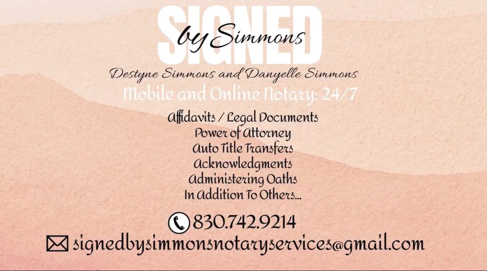 Signed By Simmons Notary Services