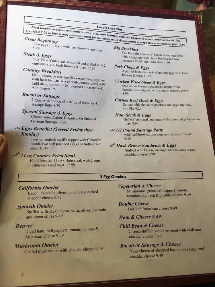 Online Menu Of Four Corners Restaurant Tracy California 95304