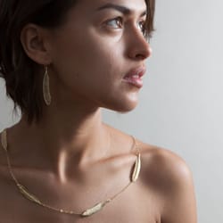 Photo of Rebekah Brooks - Cambridge, MA, United States. Feather Necklace and Earrings