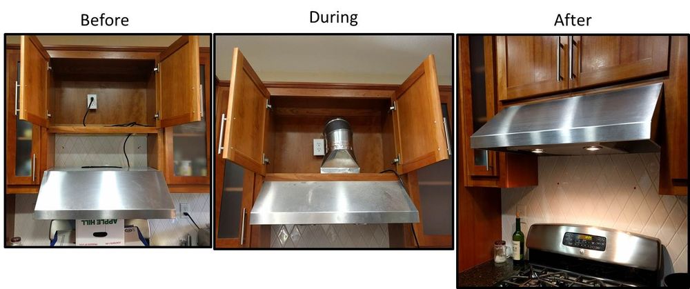 Range Hood Installation By Joseph Drilled Holes Through Cabinet And Photo Of Joseph S Handyman And Home Repair Services Elk Grove Ca United States