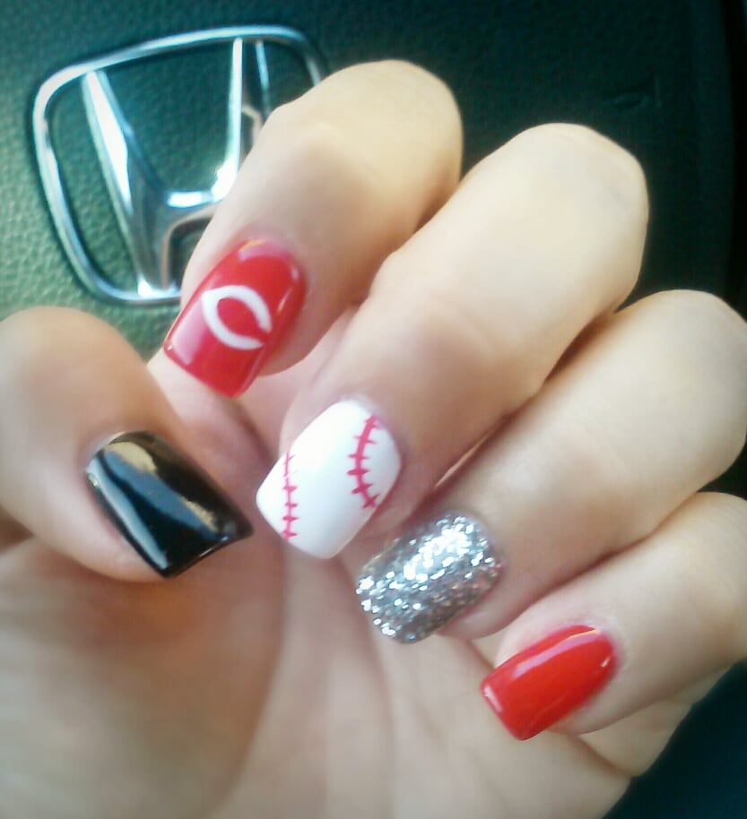 Cincinnati Reds Baseball Nail Design By Eric :) - Yelp Photo of Magnolia Nail Spa - Long Beach, CA, United States. Cincinnati Reds - Cincinnati Reds Baseball Nail Design By Eric :) - Yelp
