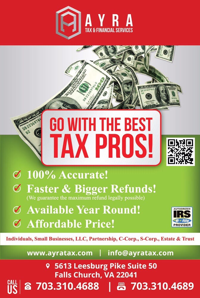 Ayra Tax & Finanacial Services Tax Services 5613 Leesburg Pike, Falls Church, VA Phone