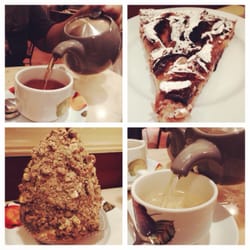 Photo of Fleur de Cocoa - Los Gatos, CA, United States. Bonjour chamomile tea, earl grey tea, tarte normande, & delice aux noisette.