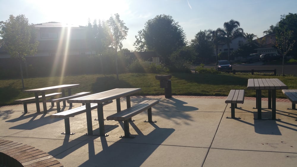 Tables And Benches Next To One Of The Bbq Grills Yelp Photo Of Sungold Park Bwood Ca United States Tables And Benches Next