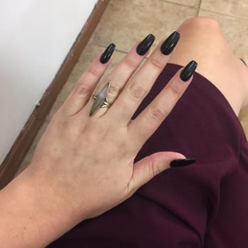 Coffin Acrylic Nails Black Wwwpicturessocom