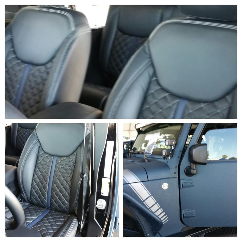 Jeep Wrangler Custom Diamond Stitching Leather Interior Yelp