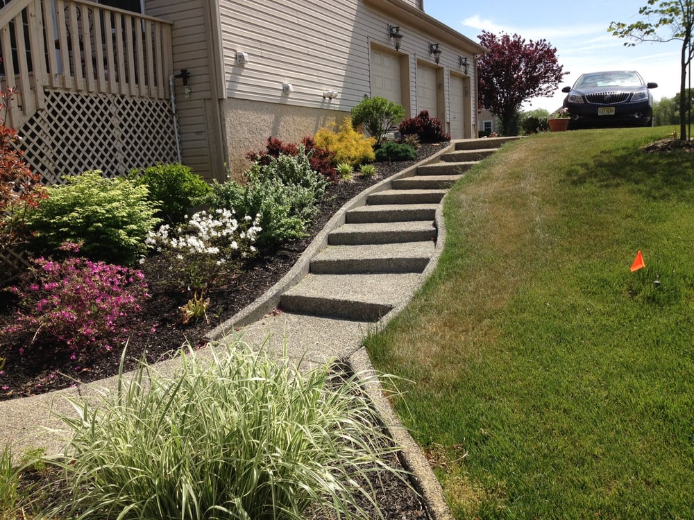 Sloped Pool Access Issue Resolved Aesthetically Upgraded With Photo Of Green Acres Landscaping Swedesboro Nj United States Sloped Pool Access