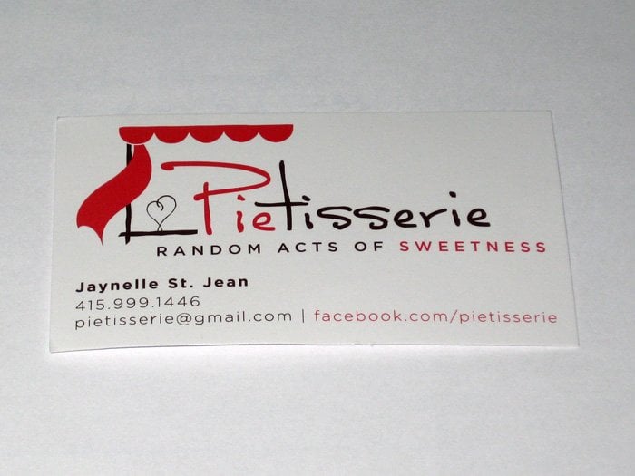 Owner S Business Card Love Her Tagline Motto Yelp Photo Of Pie Tisserie Oakland Ca United States Owner S Business Card