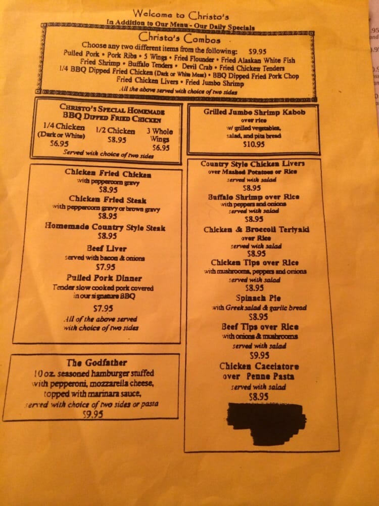 Online Menu of Christos Family Restaurant Restaurant, Concord, North